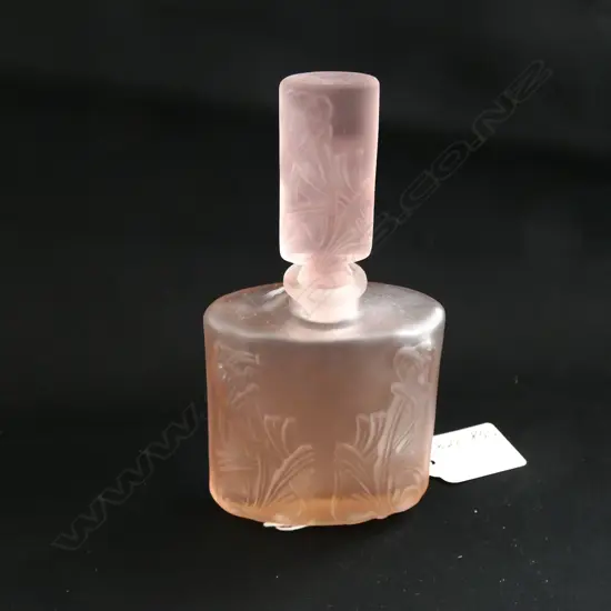 A glass perfume bottle